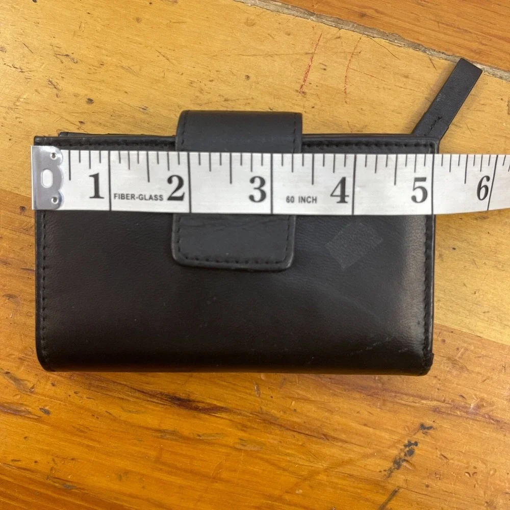 Unbranded Womens Leather Wallet Black Multi-Section 5